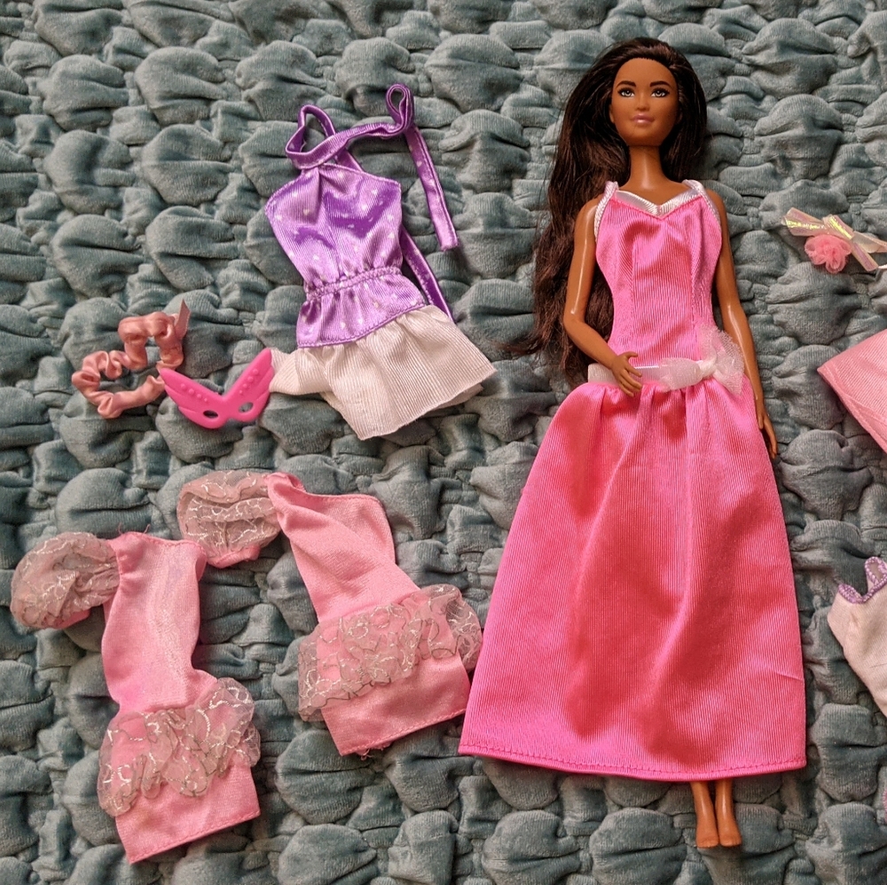 Barbie Lot - Pink and Purple Dresses
